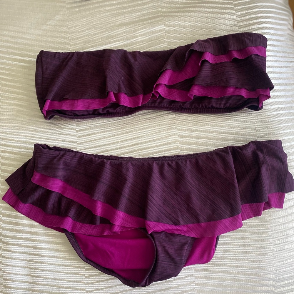 Elegant Purple Ruffle Bikini